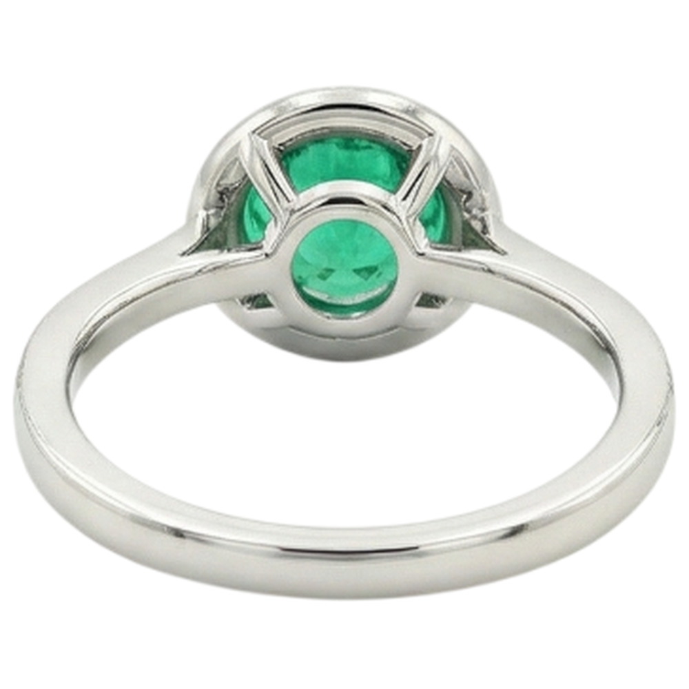 Natural Real ( Not Lab Grown ) Vintage Style Gemstone Ring Halo Green Emerald GIA Jewelry