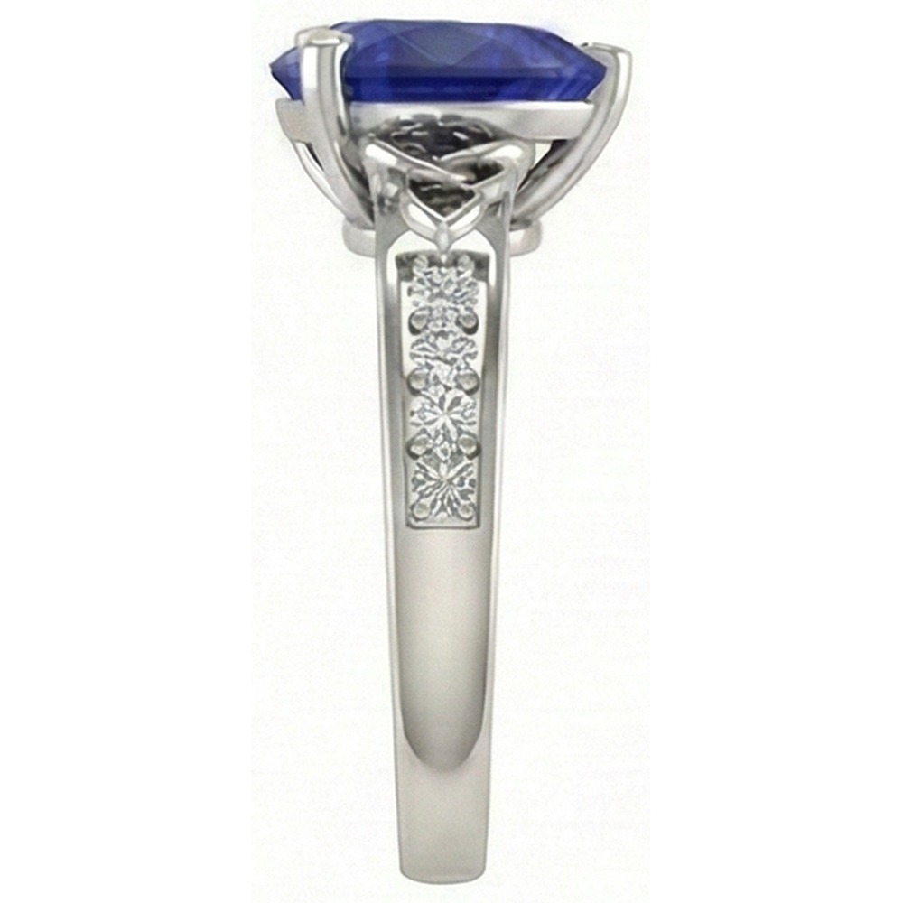 natural round sapphire 3.50ct ring top view