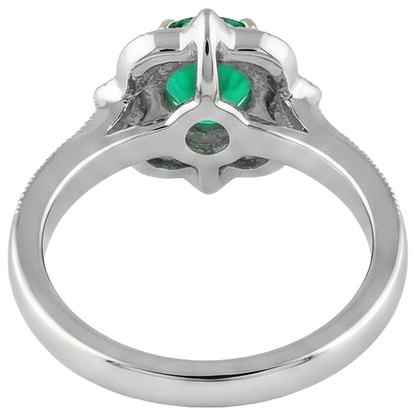 natural round emerald 1.50ct ring profile view