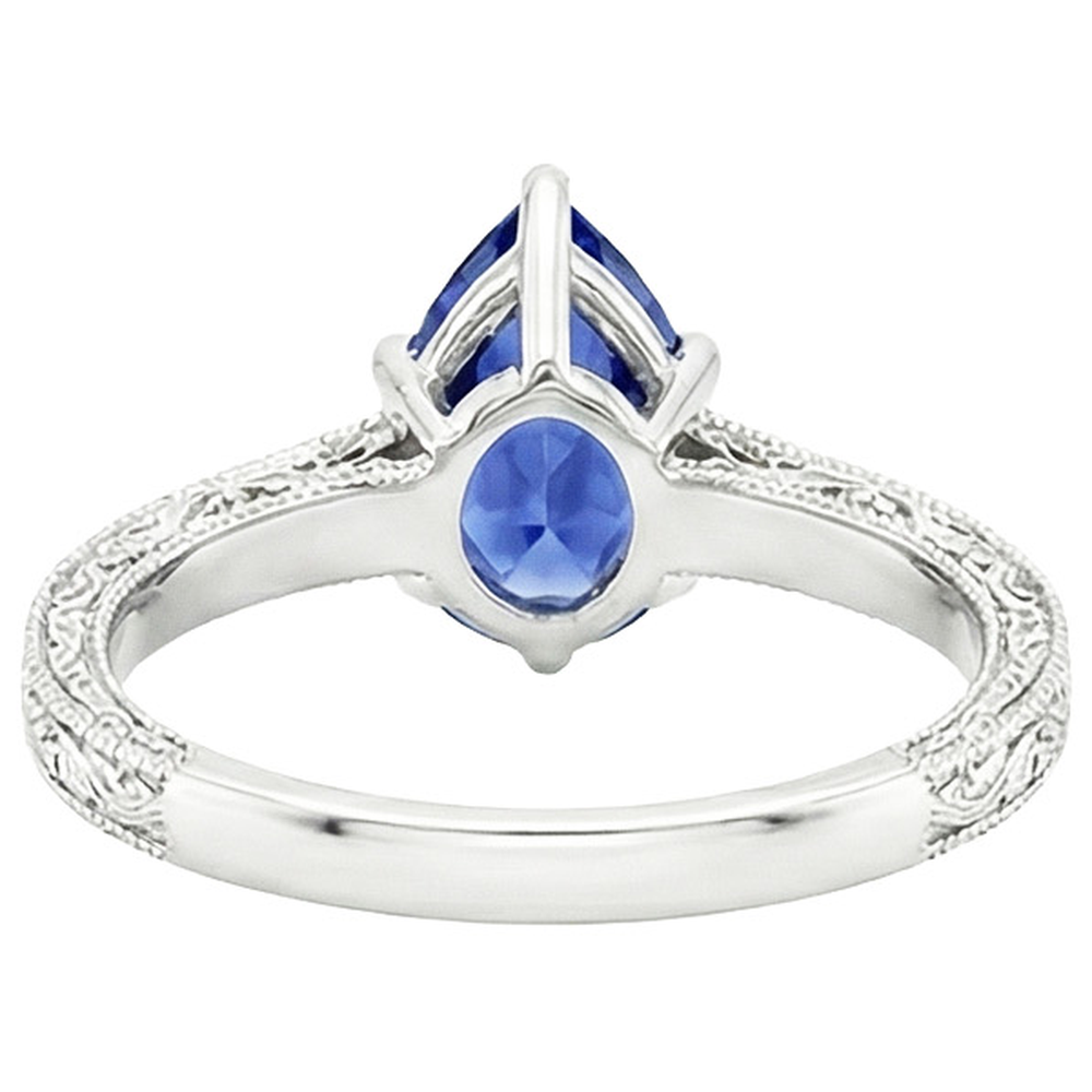 Vintage Style Natural Earth Mined Diamond Anniversary Ring Gold Blue Sapphire 4.25 Carats