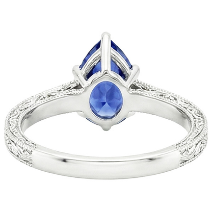 Vintage Style Natural Earth Mined Diamond Anniversary Ring Gold Blue Sapphire 4.25 Carats