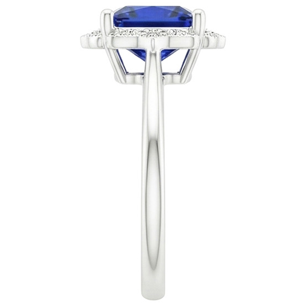 Vintage Style Natural Earth Mined Diamond Halo Ring Ceylon Sapphire Gemstone 6 Carats Gold