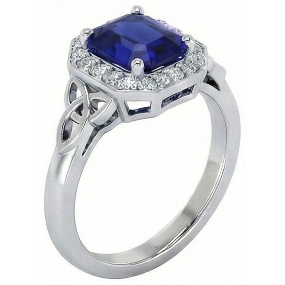 Vintage Style Natural Earth Mined Diamond & Emerald Sri Lankan Sapphire Ring 6 Carats New