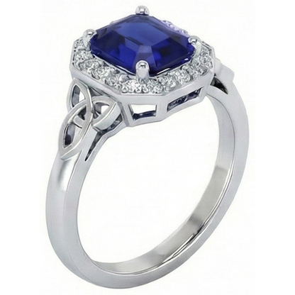 Vintage Style Natural Earth Mined Diamond & Emerald Sri Lankan Sapphire Ring 6 Carats New
