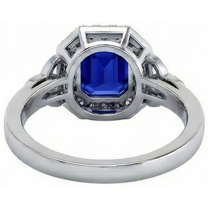 Vintage Style Natural Earth Mined Diamond & Emerald Sri Lankan Sapphire Ring 6 Carats New