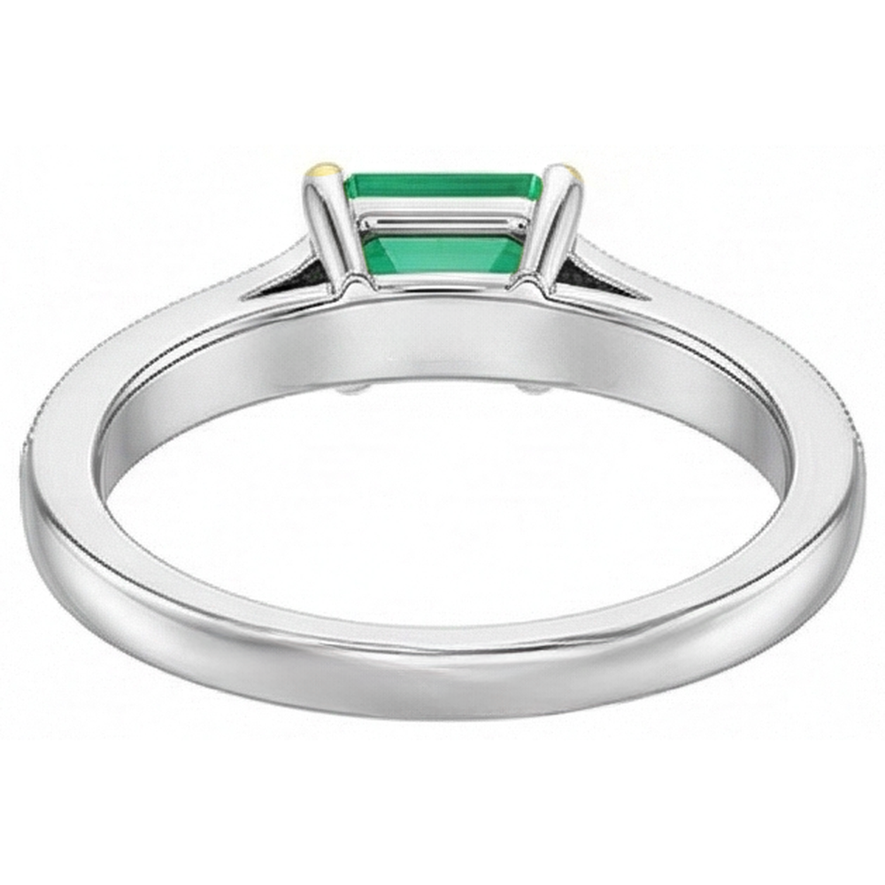 Natural Real ( Not Lab Grown ) Vintage Style Ring Green Emerald GIA Diamonds Milgrain Design