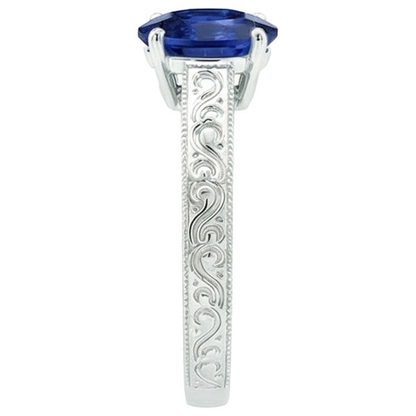 Vintage Style Solitaire Oval Natural Blue Ceylon Sapphire 4.50 Carats