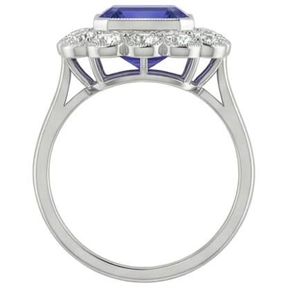 Natural Real ( Not Lab Grown )  Vintage Style Tanzanite Cocktail Ring