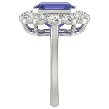 Natural Real ( Not Lab Grown )  Vintage Style Tanzanite Cocktail Ring