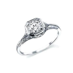 Vintage Style Solitaire 2 Carat Natural Earth Mined Diamond Engagement Ring