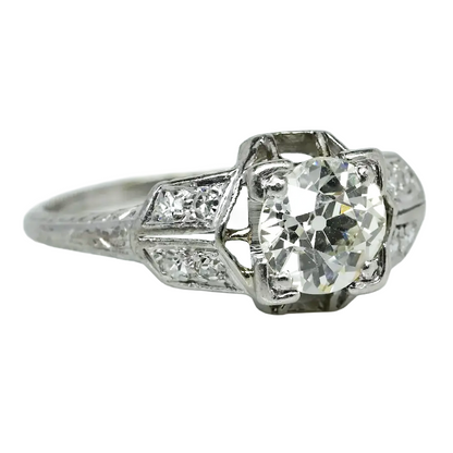 Vintage Style Gold Jewelry Round Old Miner Genuine Natural Earth Mined Diamond Ring 1.50 Carats