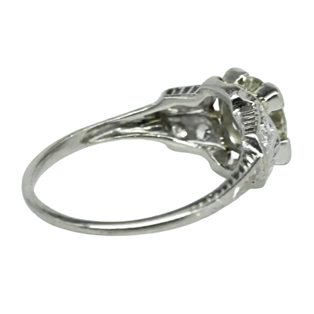 Vintage Style Gold Jewelry Round Old Miner Genuine Natural Earth Mined Diamond Ring 1.50 Carats