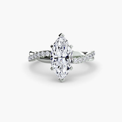 The Emerald Twist Pavé Ring