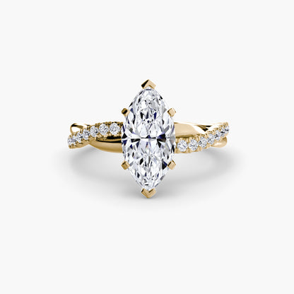 The Emerald Twist Pavé Ring