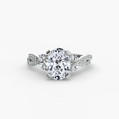 natural round diamond 0.35ct ring profile view