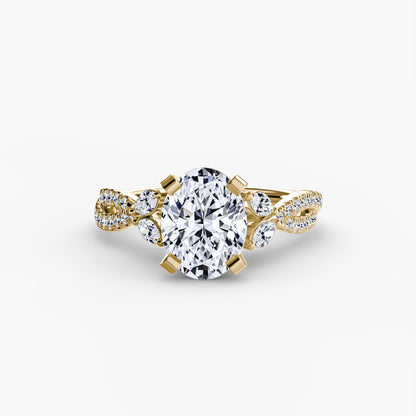 natural round diamond 0.35ct ring close up detail
