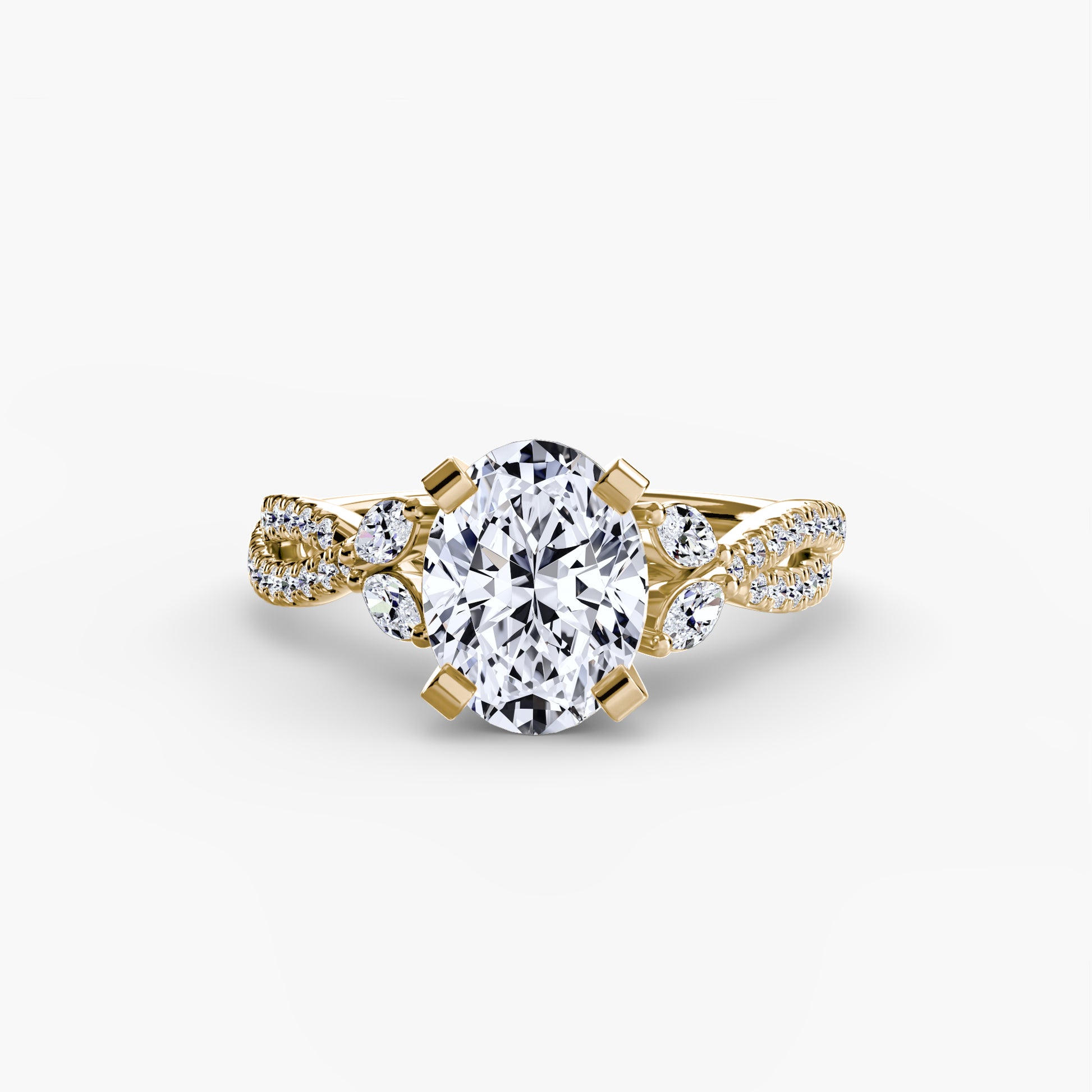 natural round diamond 0.35ct ring on white background