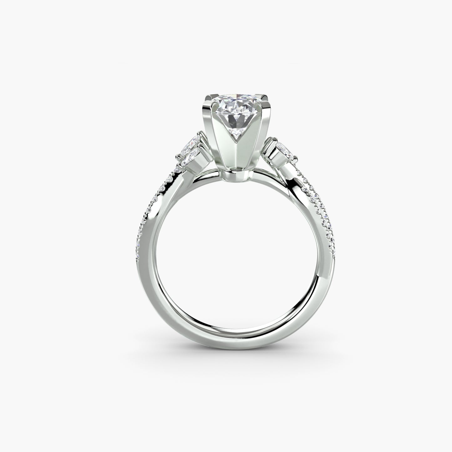 natural round diamond 0.35ct ring side angle