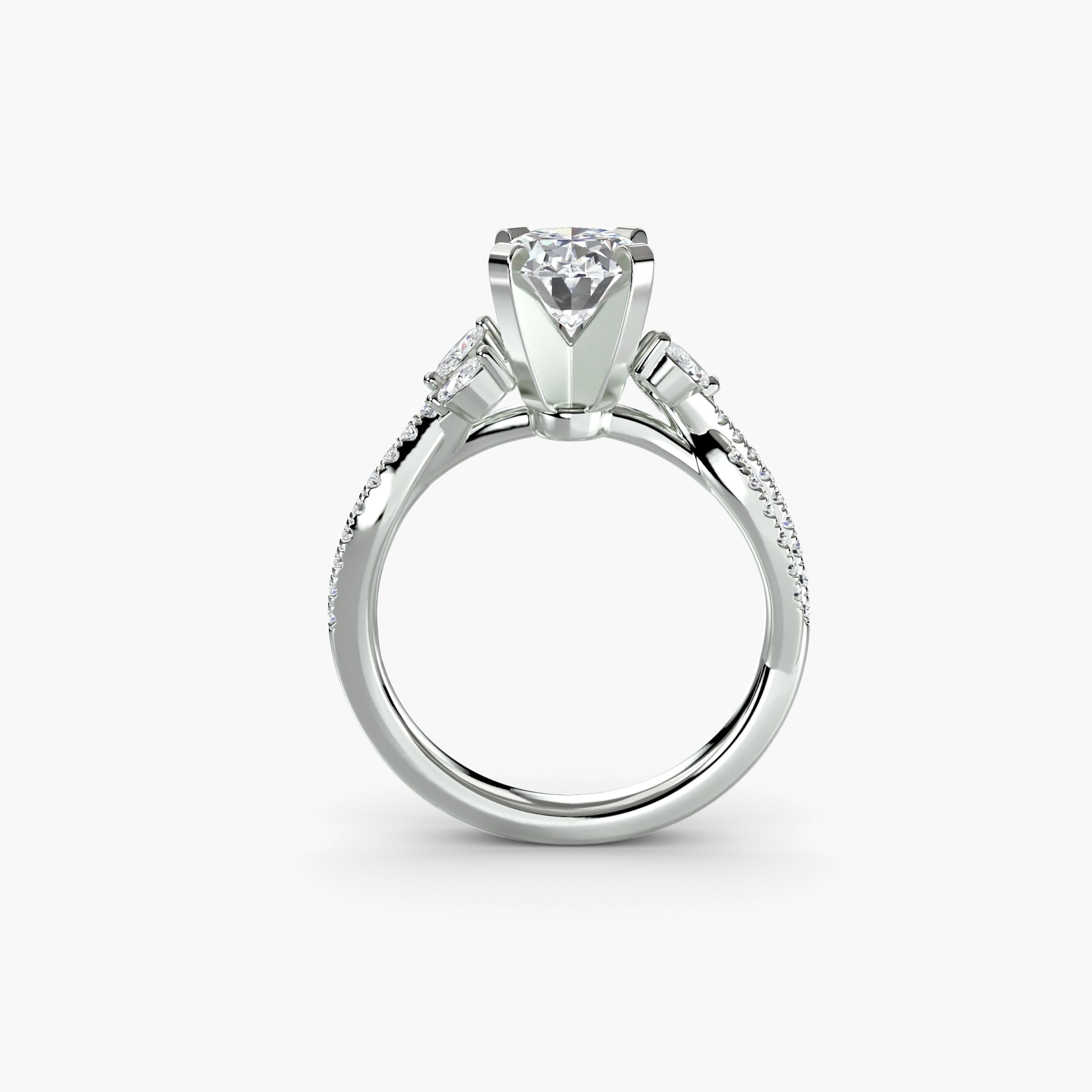 natural round diamond 0.35ct ring side angle
