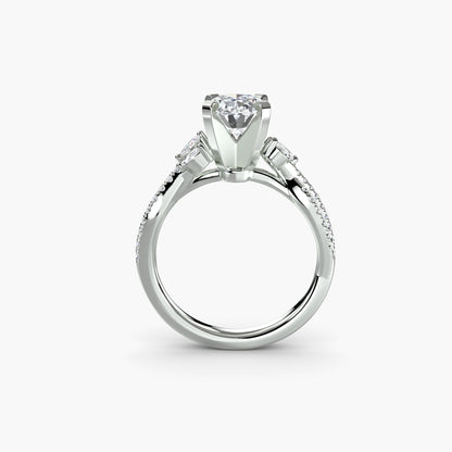 natural round diamond 0.35ct ring side angle