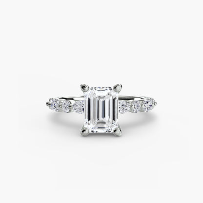 natural round diamond 0.35ct band three quarter angle