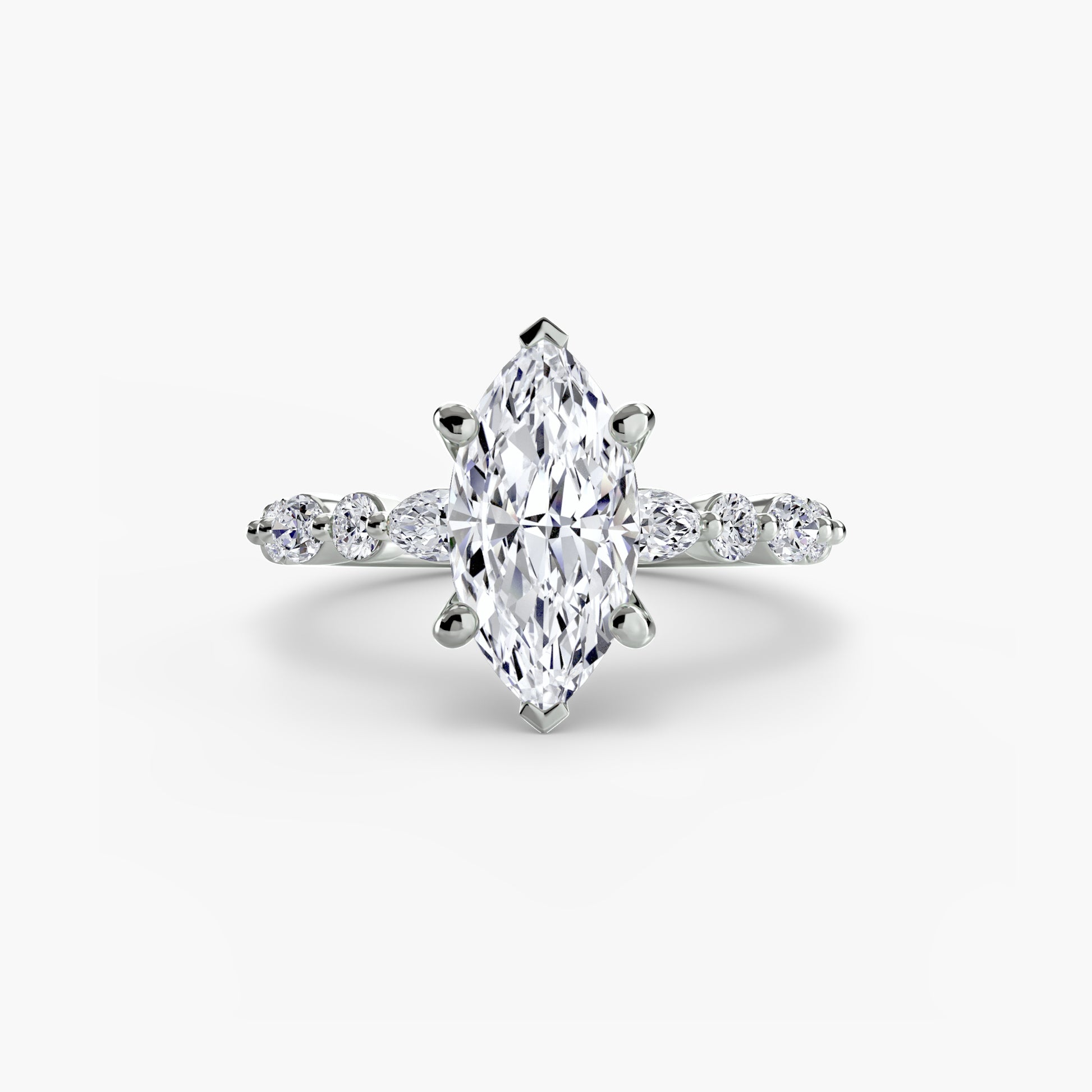 natural round diamond 0.35ct band front view