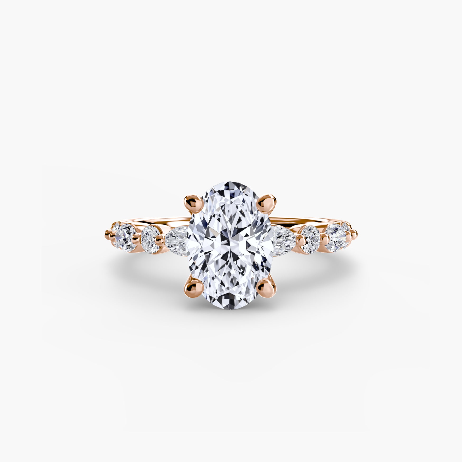 natural round diamond 0.35ct band front view
