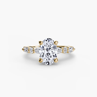 natural round diamond 0.35ct band profile view