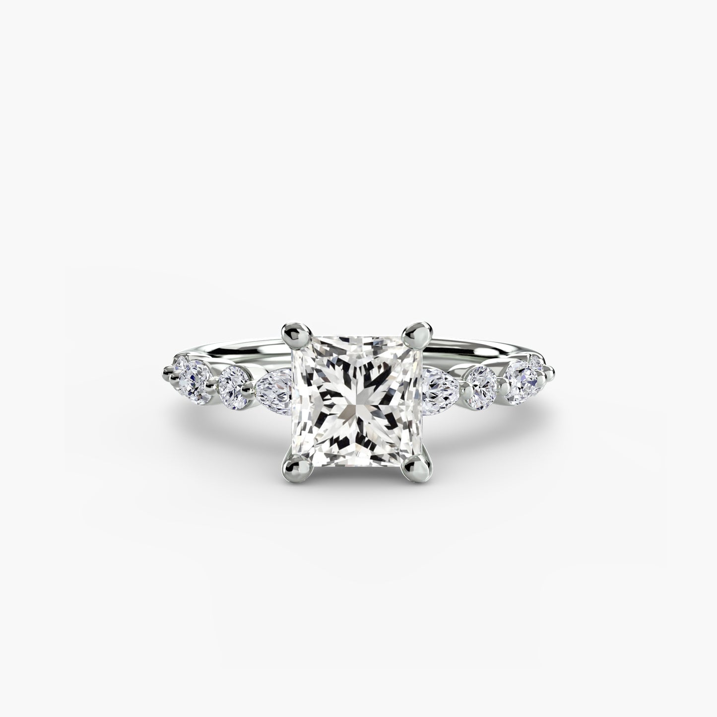 natural round diamond 0.35ct band profile view