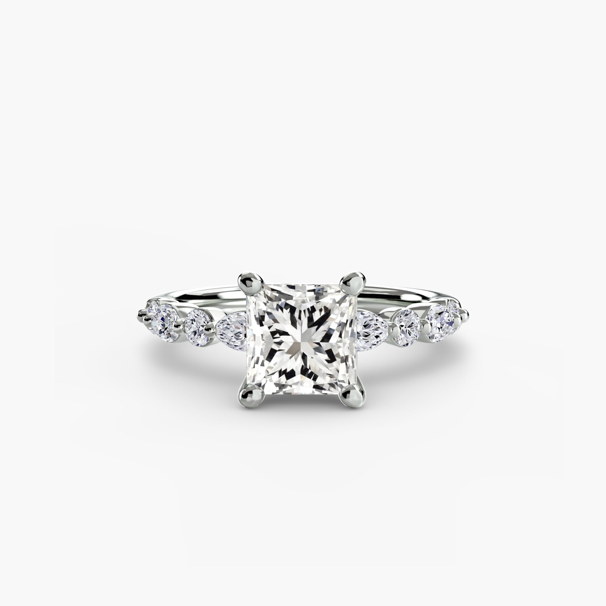 natural round diamond 0.35ct band profile view