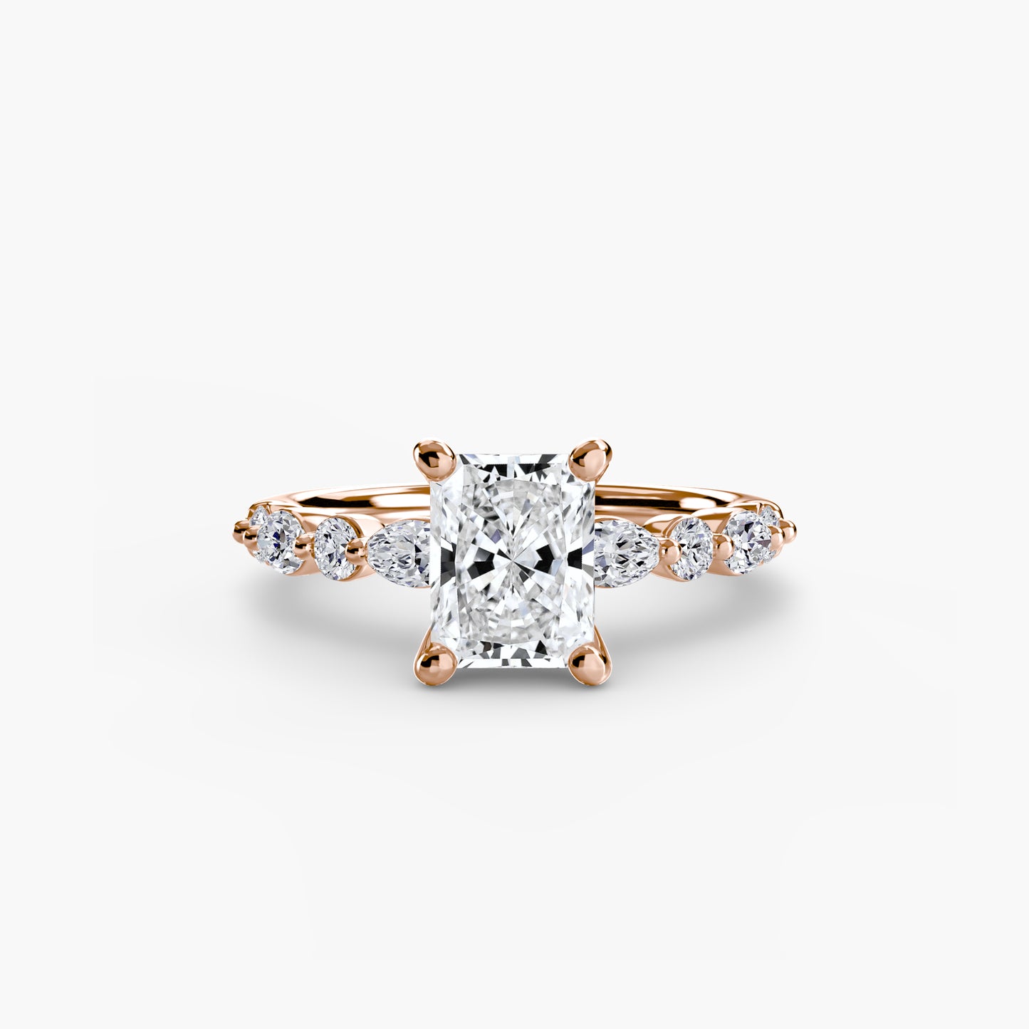 natural round diamond 0.35ct band front view