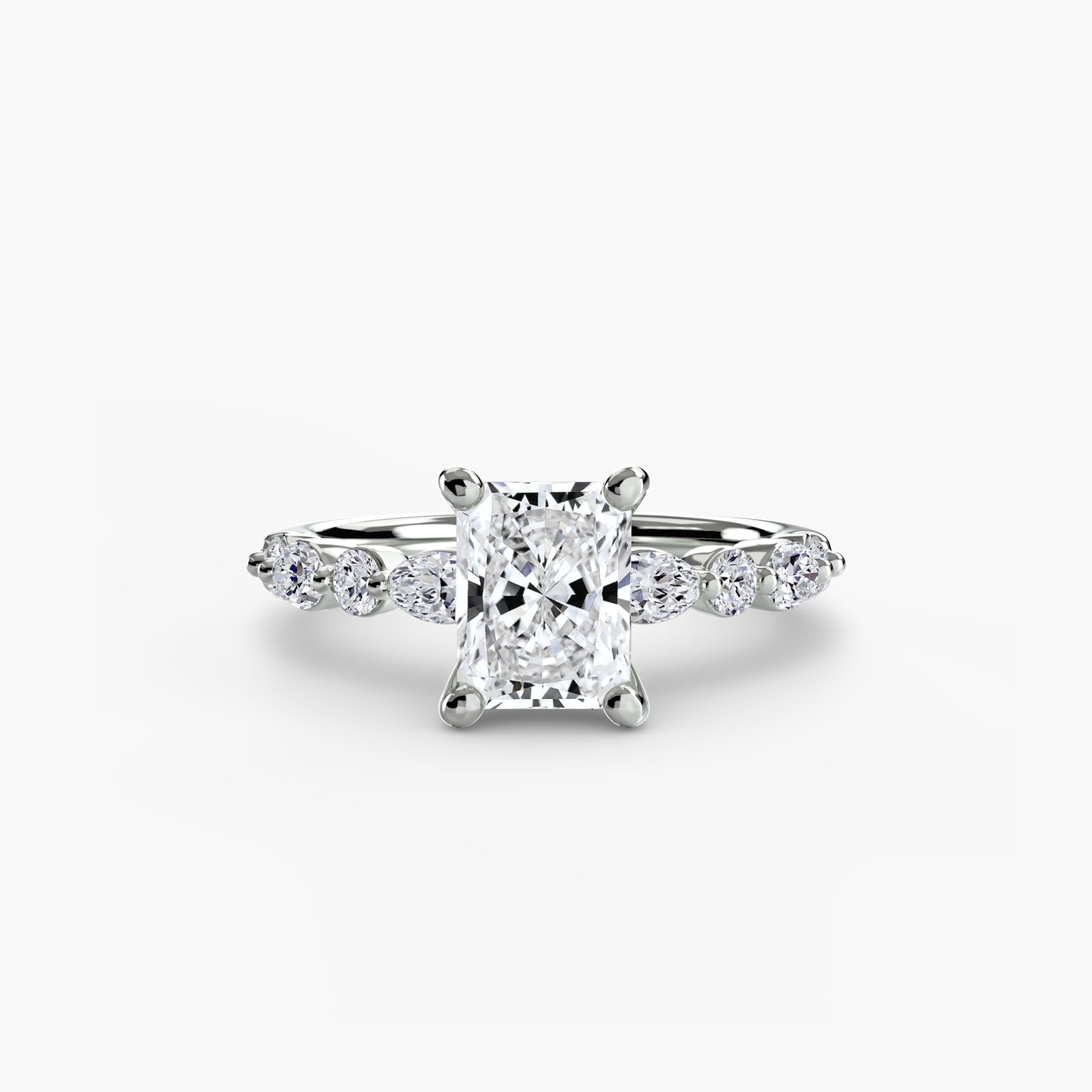 natural round diamond 0.35ct band three quarter angle