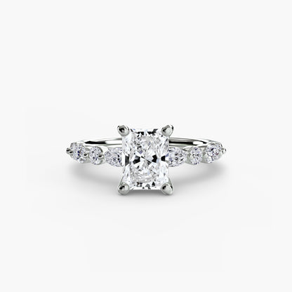 natural round diamond 0.35ct band front view