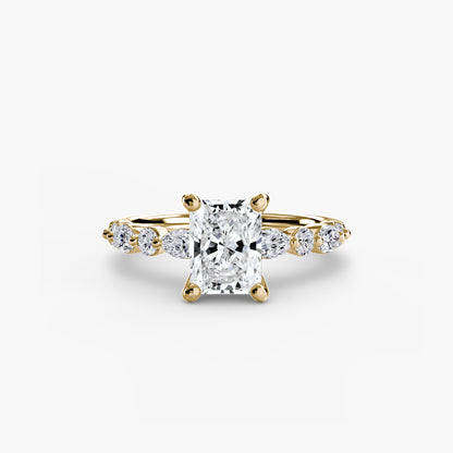 natural round diamond 0.35ct band three quarter angle