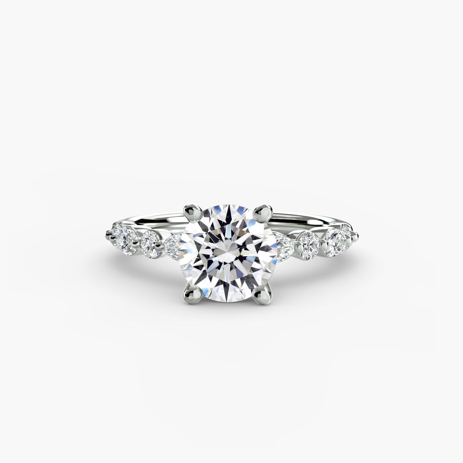 natural round diamond 0.35ct band top view