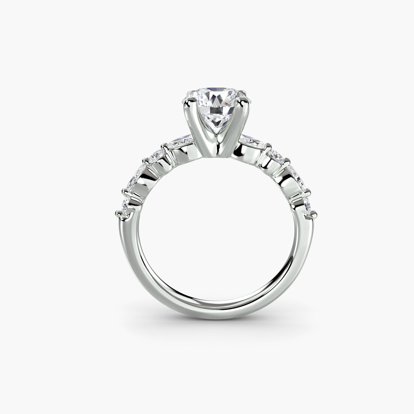 natural round diamond 0.35ct band side angle