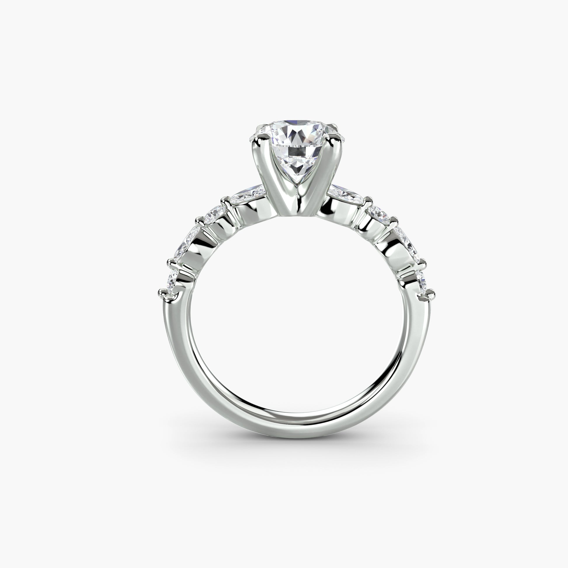 natural round diamond 0.35ct band side angle