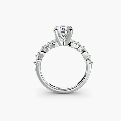 natural round diamond 0.35ct band side angle