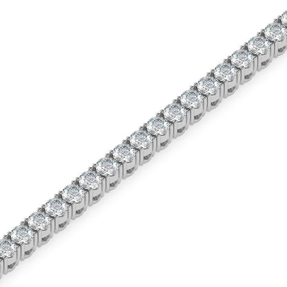 WG 10K Two Prong Set Round Lab Grown Diamond Tennis Bracelet 6.20 Ct