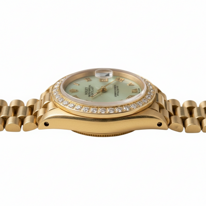 W Mop Roman Dial Presidential Watch Rolex Dj Diamond Bezel Gold