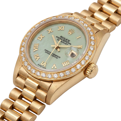 W Mop Roman Dial Presidential Watch Rolex Dj Diamond Bezel Gold