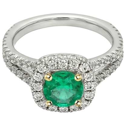 Natural Real ( Not Lab Grown ) Wedding Green Emerald GIA Ring Diamond Gemstone Jewelry