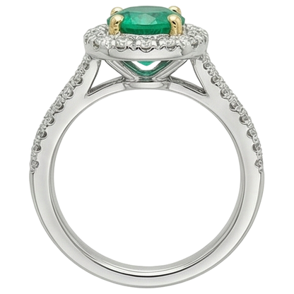 Natural Real ( Not Lab Grown ) Wedding Green Emerald GIA Ring Diamond Gemstone Jewelry