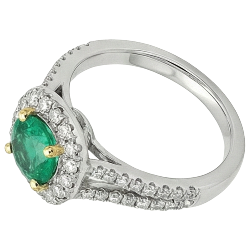 Natural Real ( Not Lab Grown ) Wedding Green Emerald GIA Ring Diamond Gemstone Jewelry