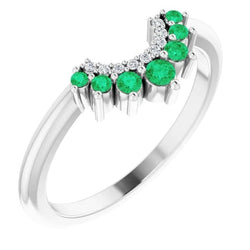 Wedding Band 1 Carat Columbian Green Emerald White Gold 14K Jewelry