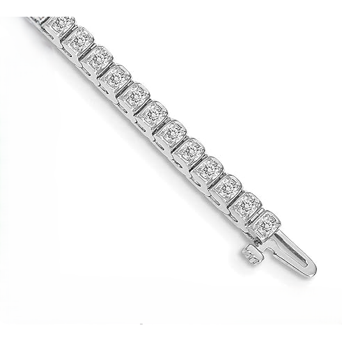 Wg 14K Sparkling Round Cut 2.55 Carats Lab Grown Diamonds Tennis Bracelet