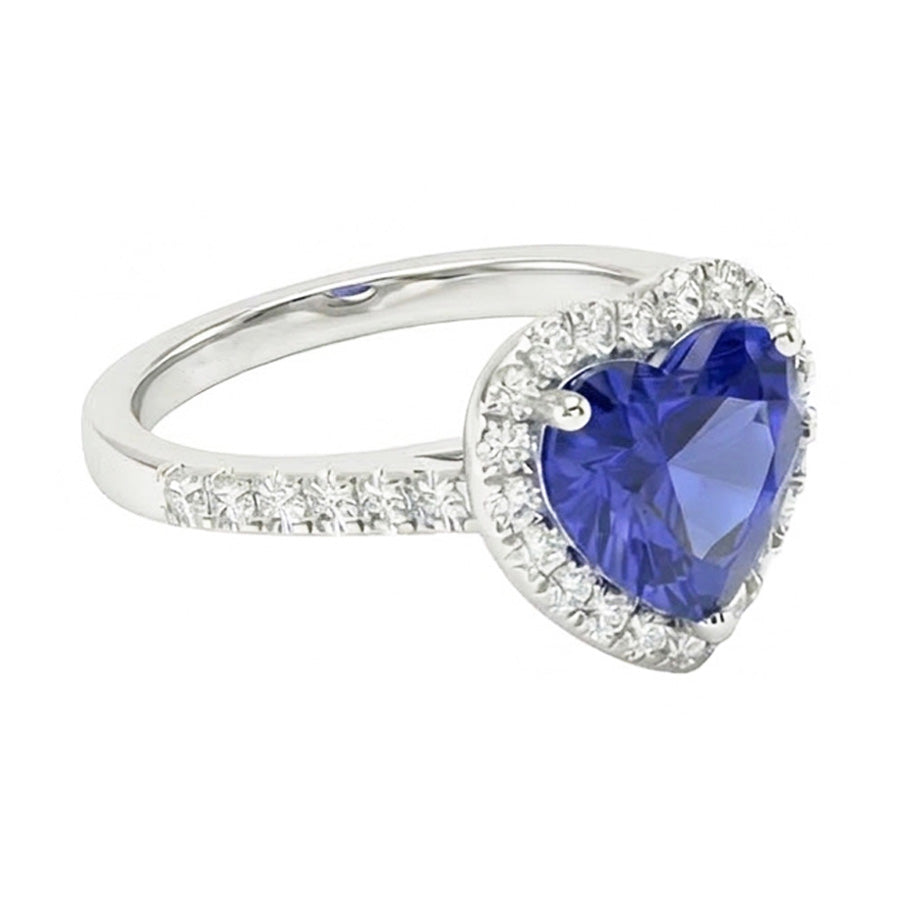 natural round sapphire 3.50ct ring close up detail