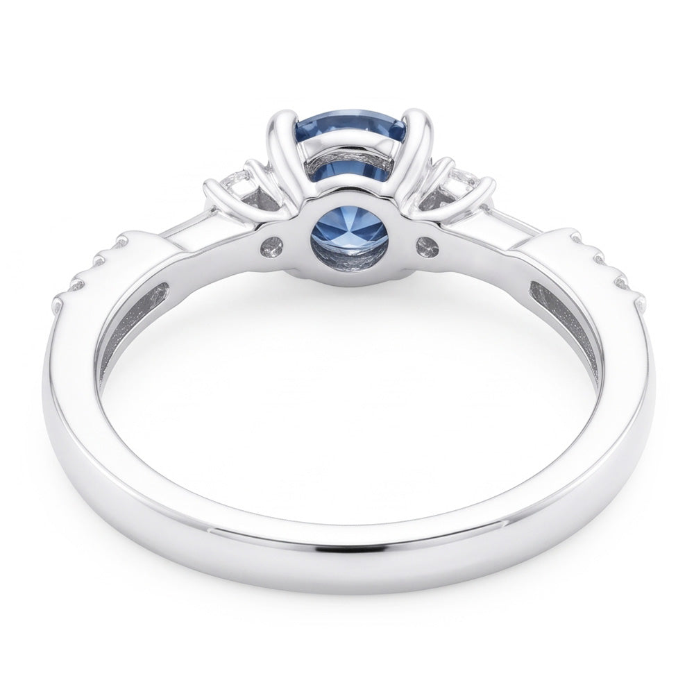 White Gold 1 Carat Blue White Natural Earth Mined Diamonds Engagement Ring