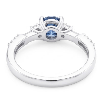 White Gold 1 Carat Blue White Natural Earth Mined Diamonds Engagement Ring