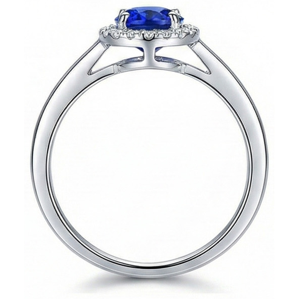 White Gold 14K 2.30 Ct Ceylon Sapphire Natural Earth Mined Diamonds Ring New